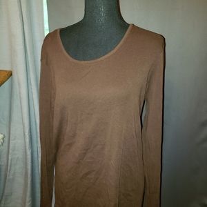 Brown Basic Long Sleeve Tee